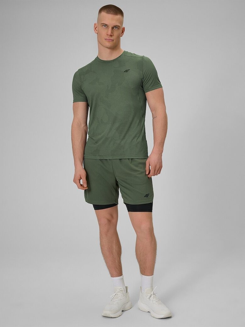 4F vīriešu ātri žūstošie šorti 2in1 - khaki