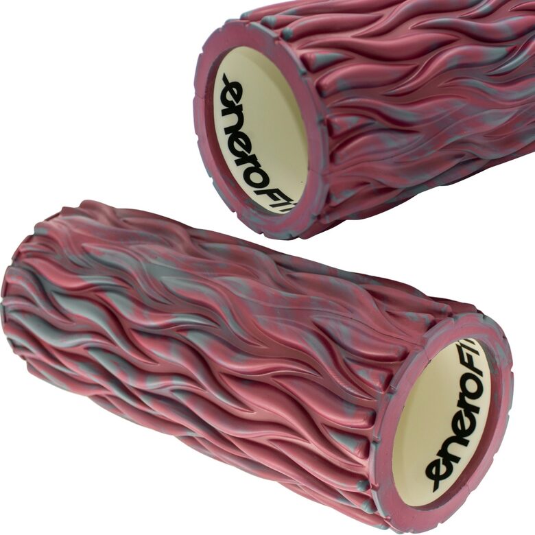 Fitnesa un masāžas rullis viļņveida 14x33CM ENERO FIT Bordo