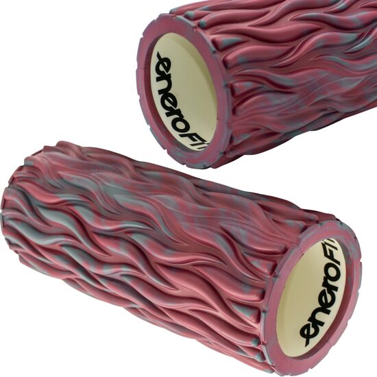 Fitnesa un masāžas rullis viļņveida 14x33CM ENERO FIT Bordo