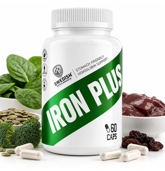 Swedish Supplements Iron Plus dzelzs 60 kapsulas