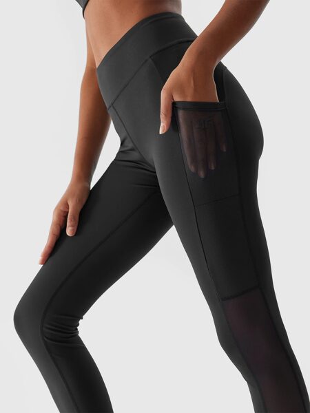 Women's quick-drying running leggings - black